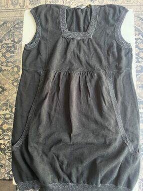 Hillard & Hanson Black Knit Tank with Metallic Trim